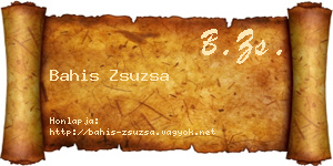 Bahis Zsuzsa névjegykártya